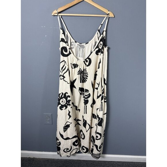 *FLAW, READ* UNTITLED IN MOTION Womens XXL Ophelia Abstract Dress Bamboo/Linen - Picture 6 of 11